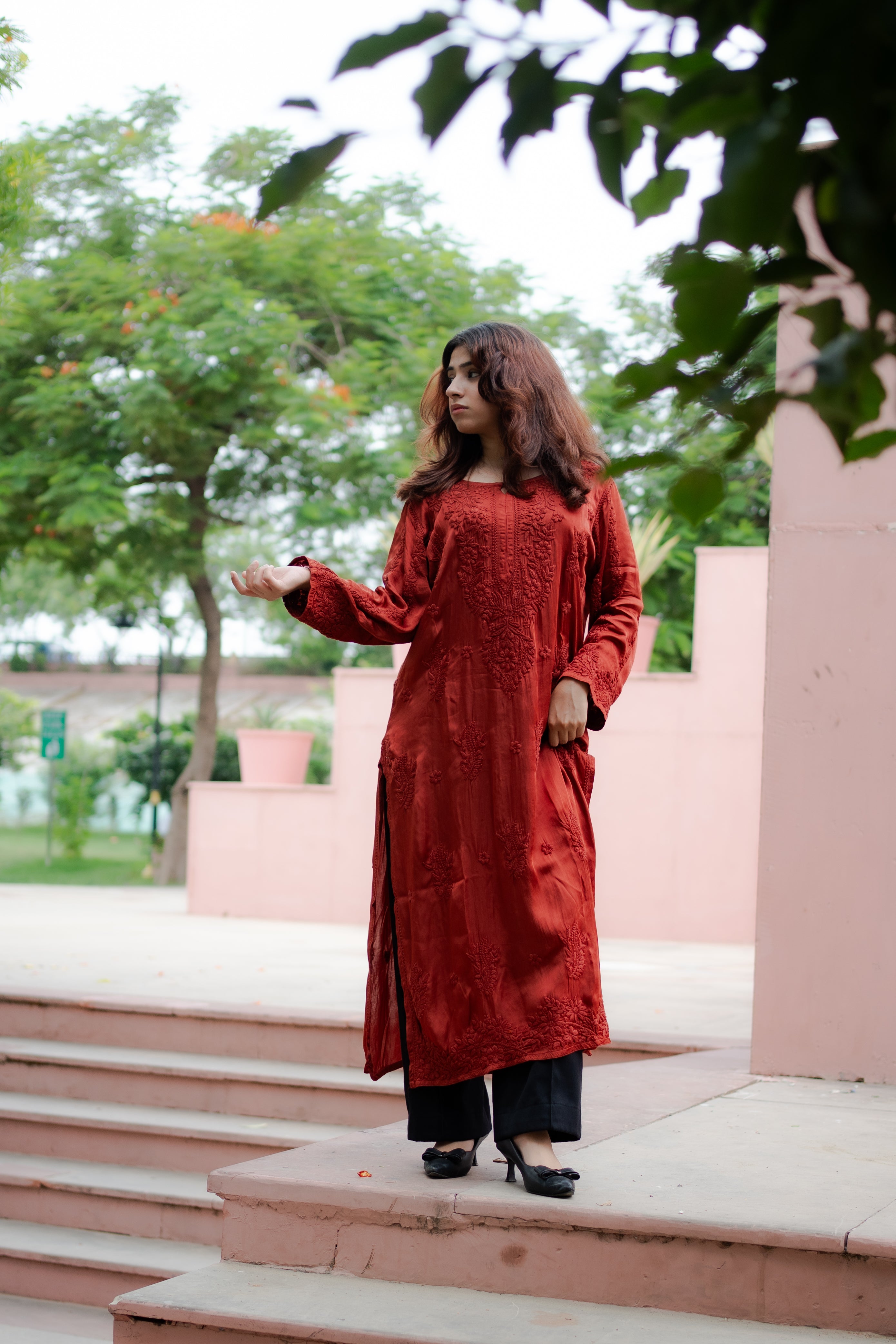 Modal Satin Chikankari