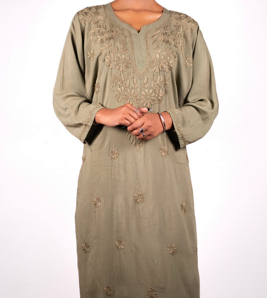 Premium Light Muslin Chikankari kurti