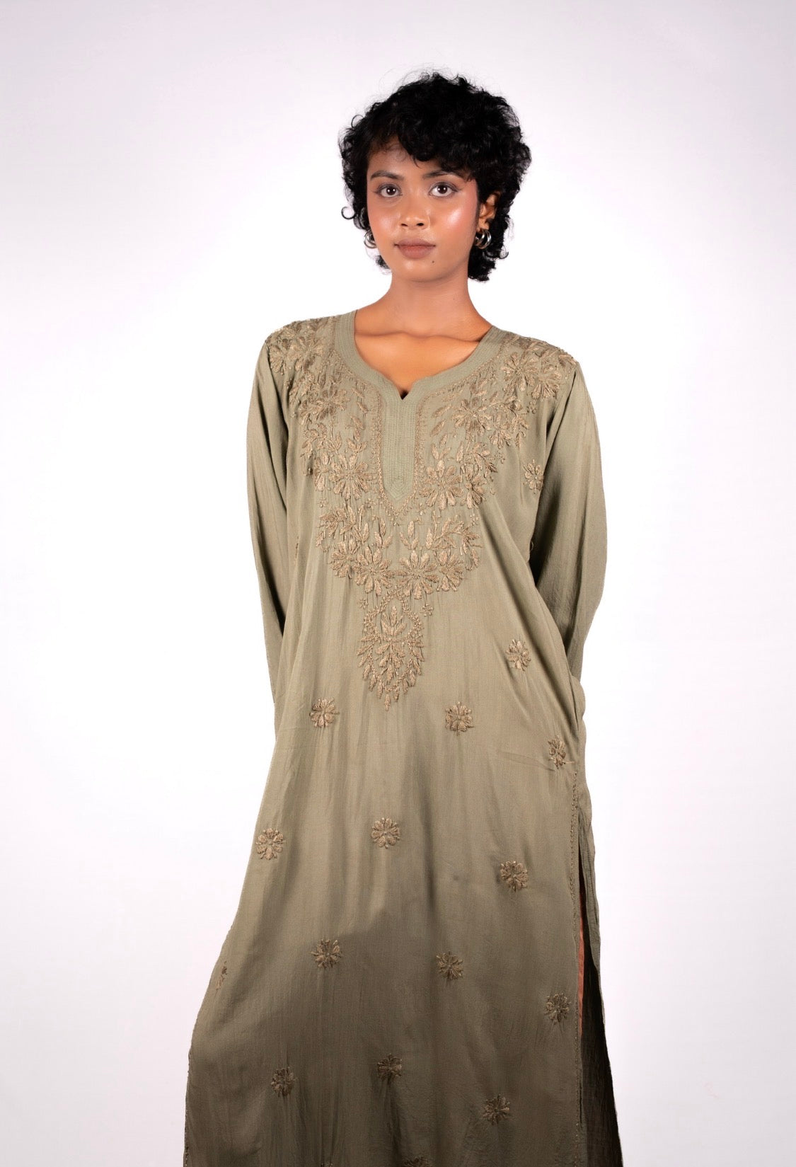 Premium Light Muslin Chikankari kurti