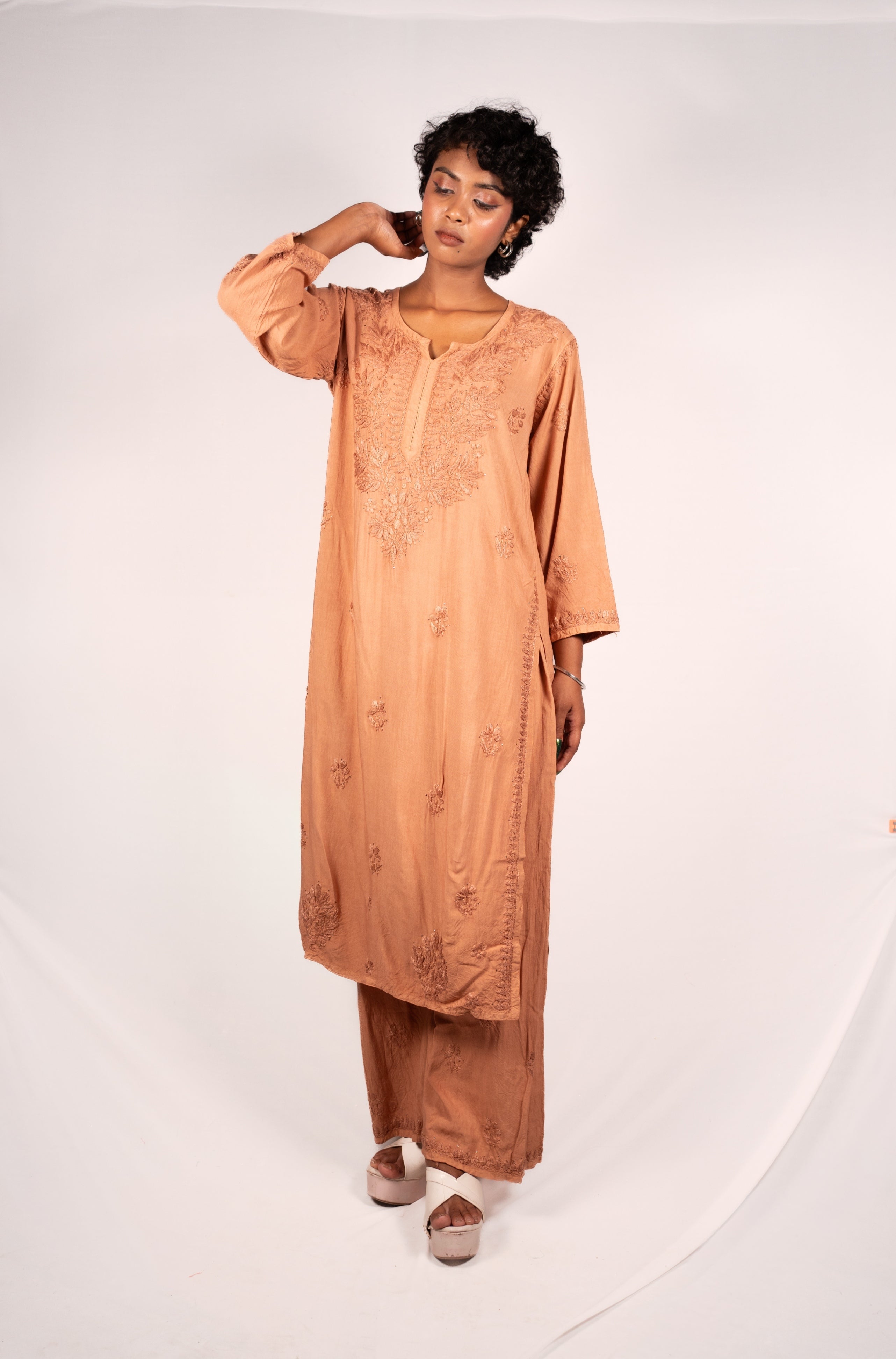 Rayon Set Mukesh Work Chikankari