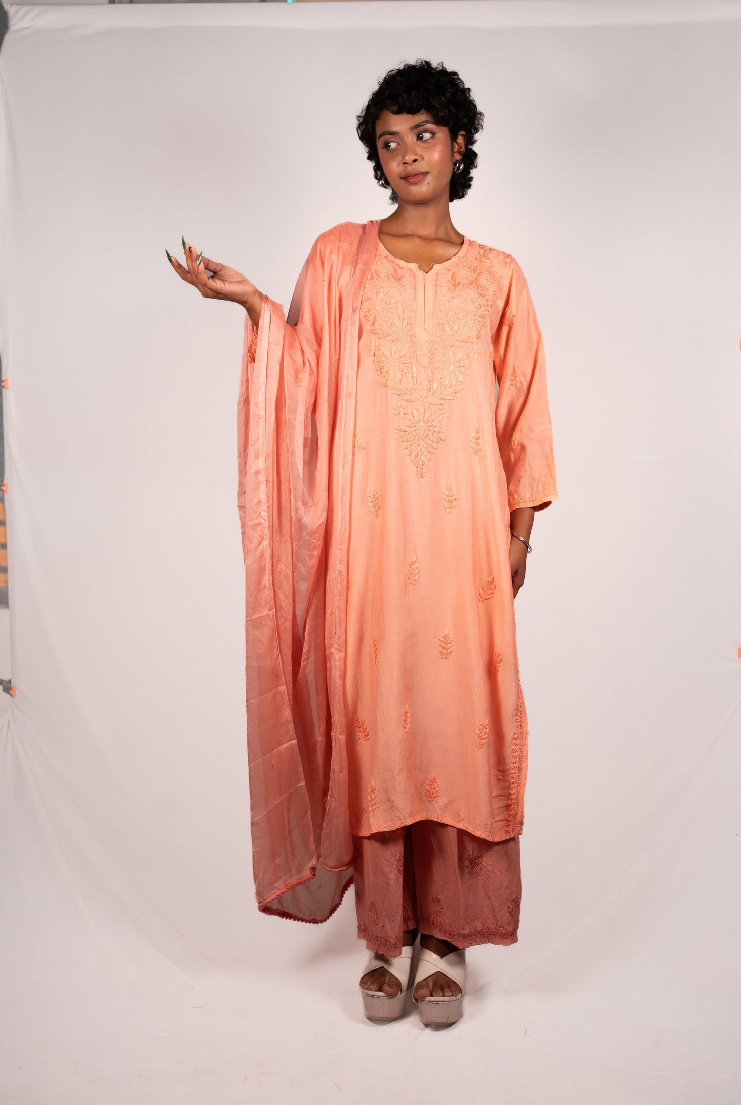 Rayon Set Mukesh Work Chikankari