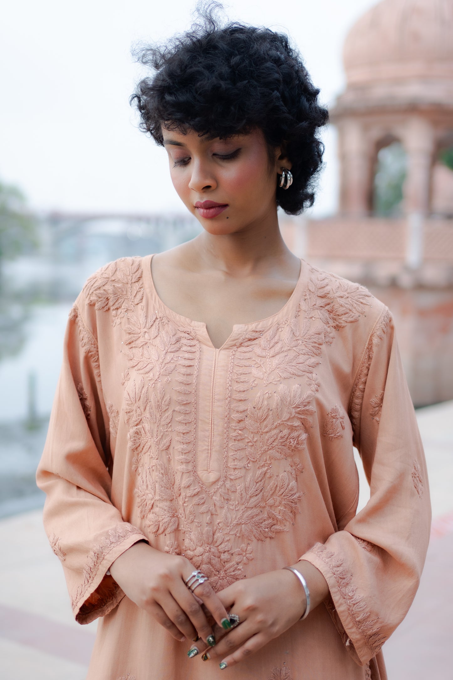Rayon Set Mukesh Work Chikankari